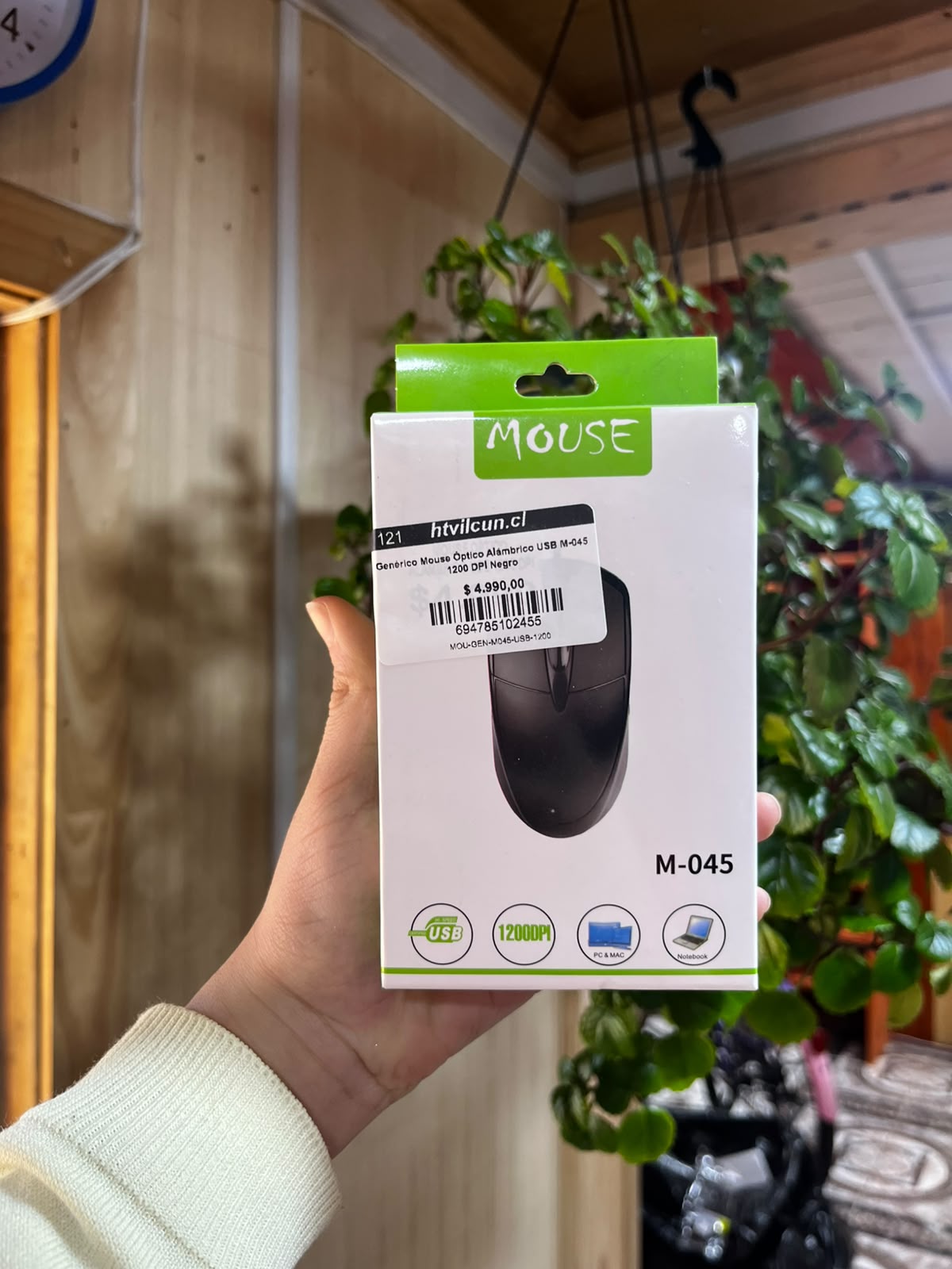 Genérico Mouse Óptico Alámbrico USB M-045 1200 DPI Negro