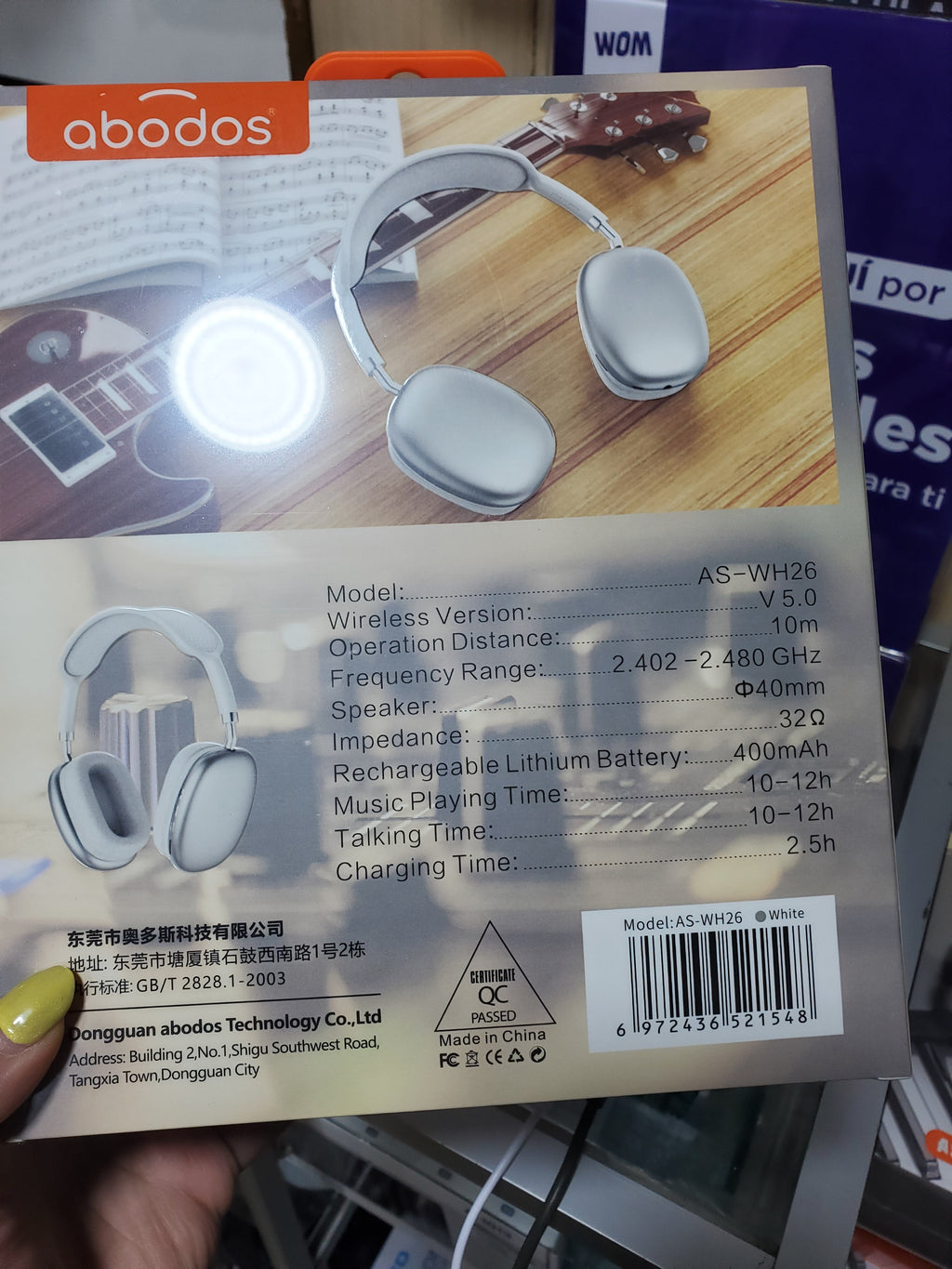 Abodos Audífonos Inalámbricos Over-Ear Super Bass AS-WH26