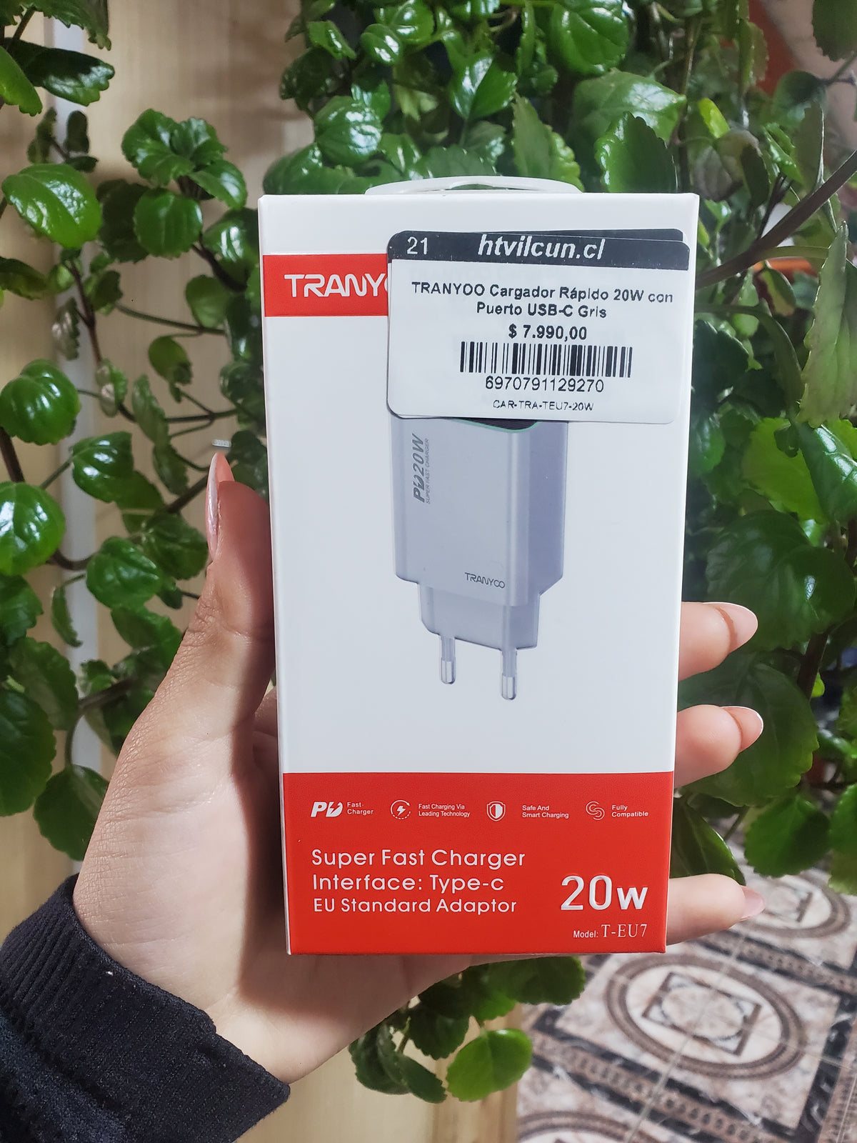 TRANYOO Cargador Rápido 20W con Puerto USB-C Gris