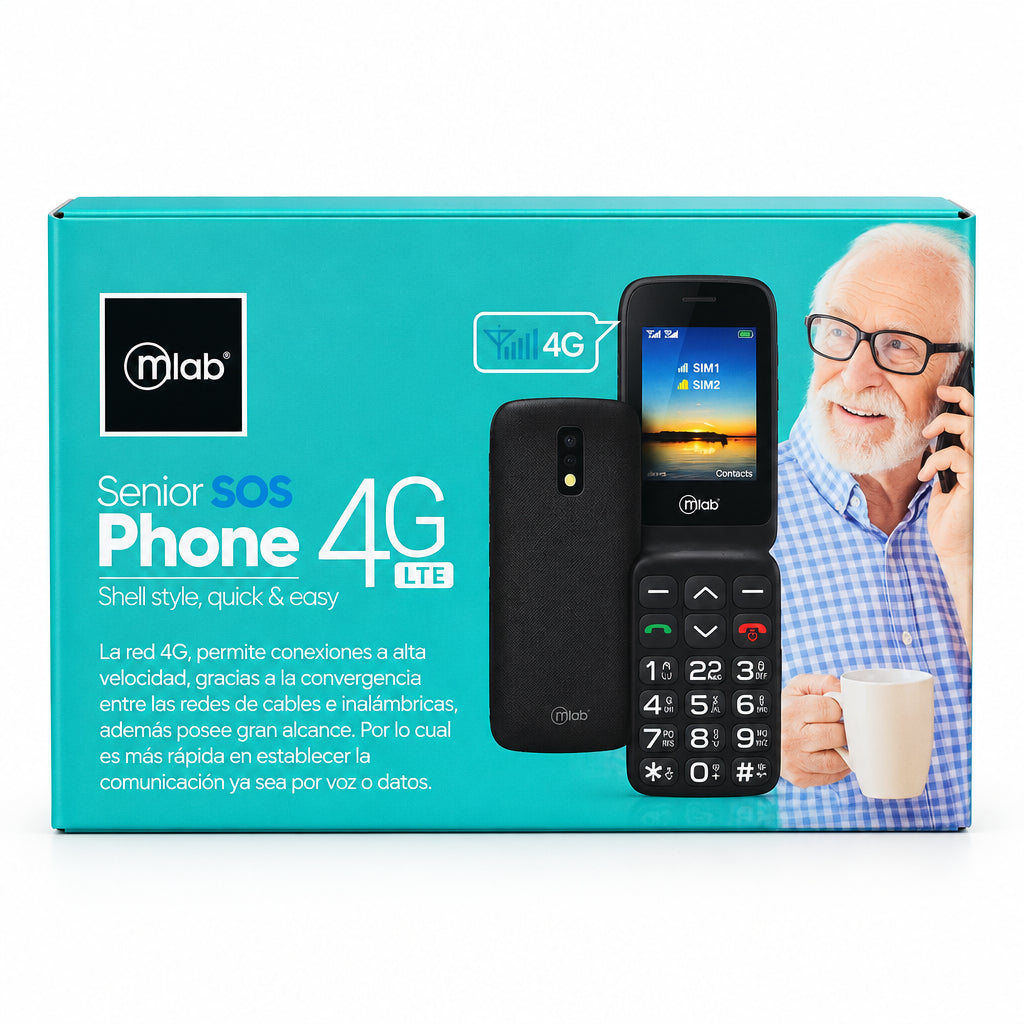 MLAB Senior Phone 9204 4G LTE Shell SOS Negro