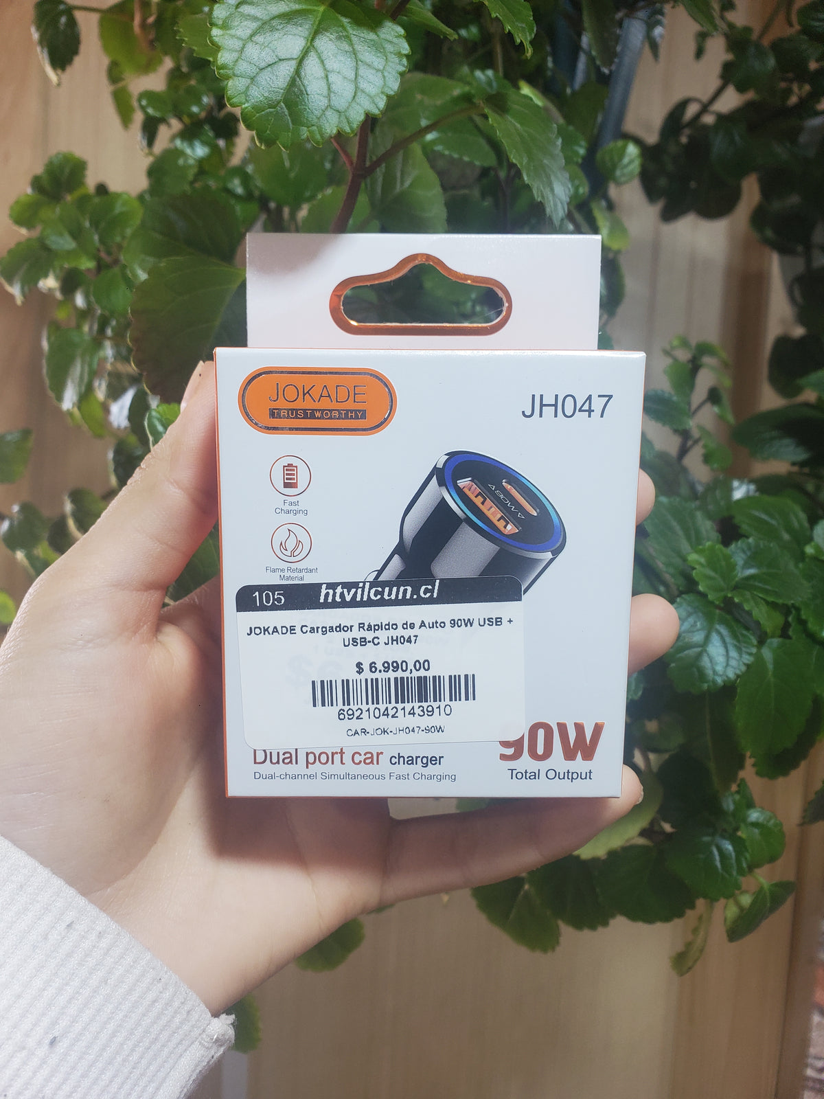 JOKADE Cargador Rápido de Auto 90W USB + USB-C JH047