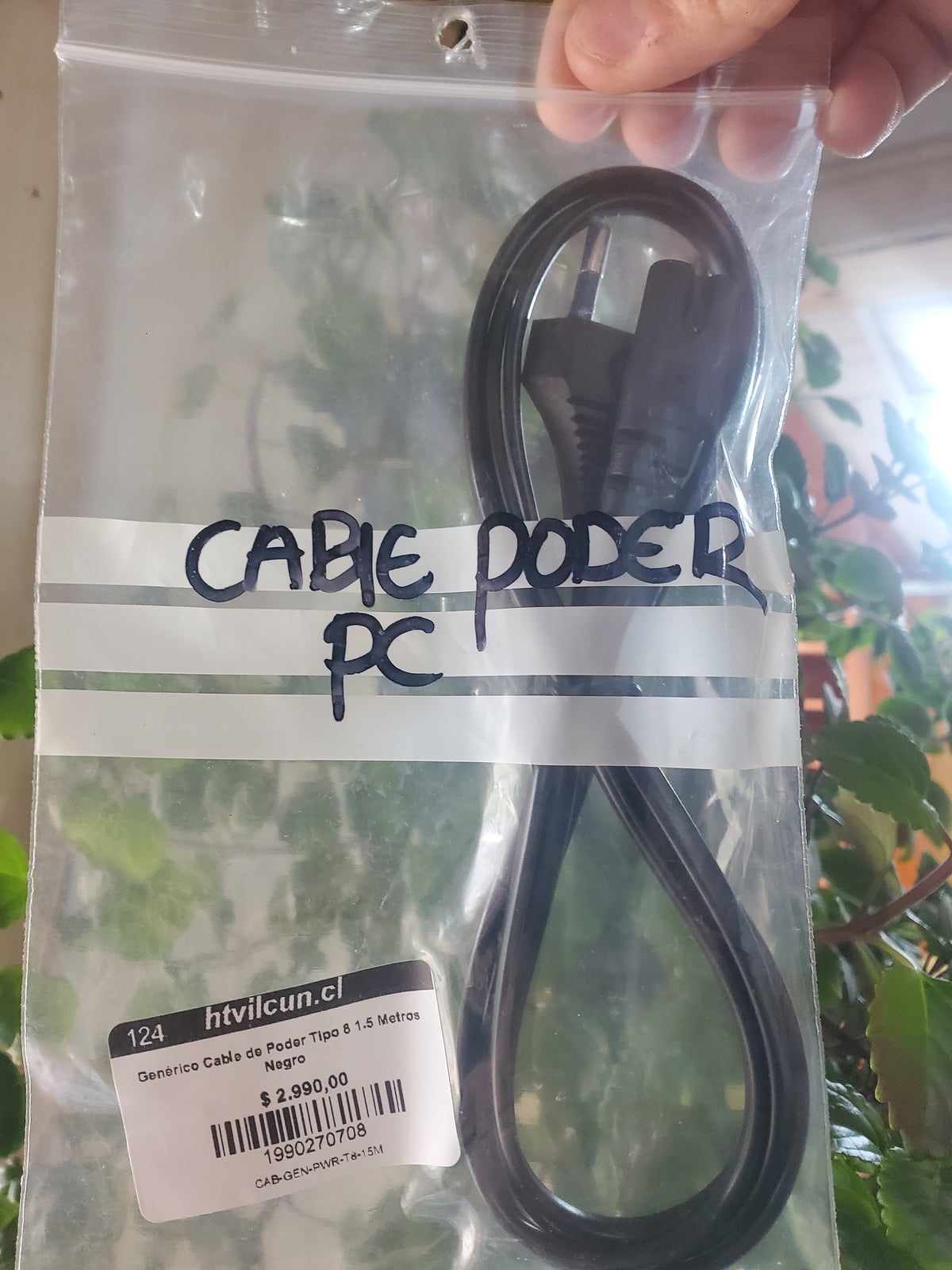 Genérico Cable de Poder Tipo 8 1.5 Metros Negro