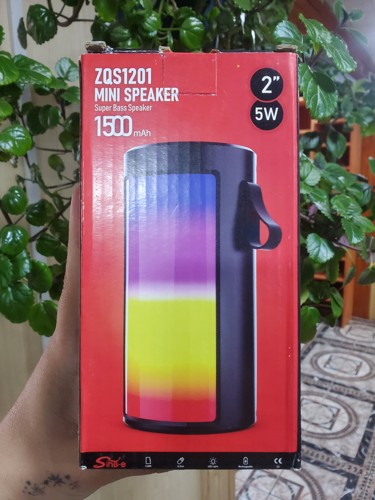 Smite ZQS1201 Mini Parlante Bluetooth RGB 5W 1500mAh