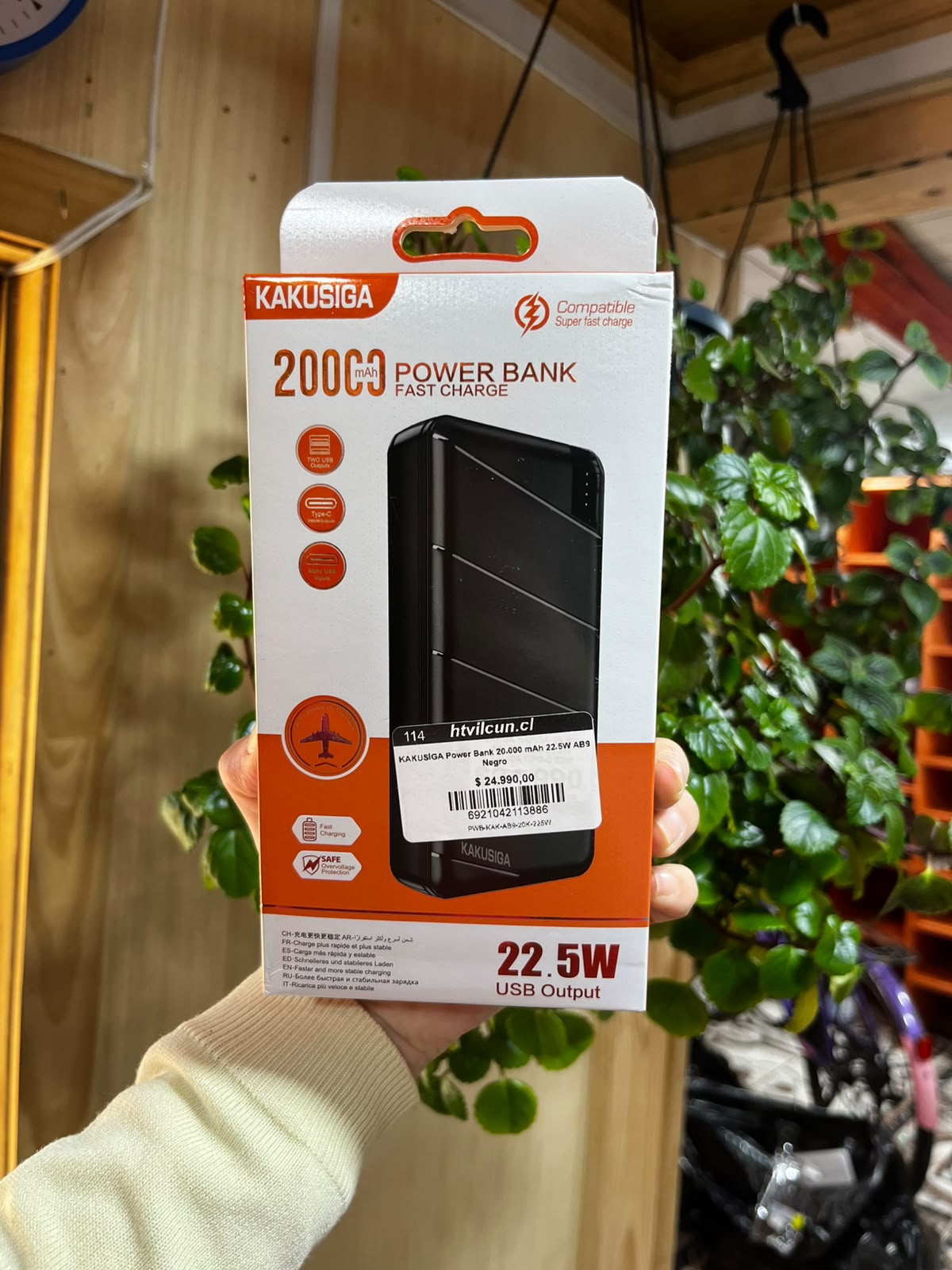 KAKUSIGA Power Bank 20.000 mAh 22.5W AB9 Negro