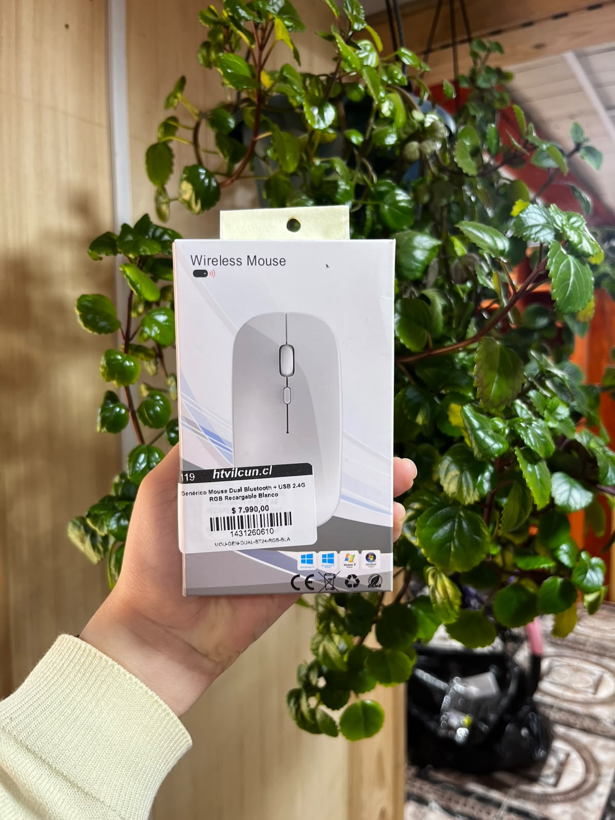 Genérico Mouse Dual Bluetooth + USB 2.4G RGB Recargable Blanco