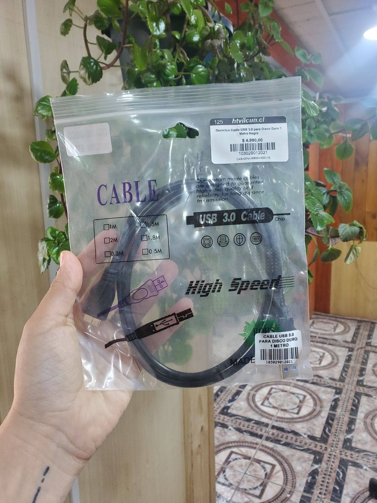 Genérico Cable USB 3.0 para Disco Duro 1 Metro Negro