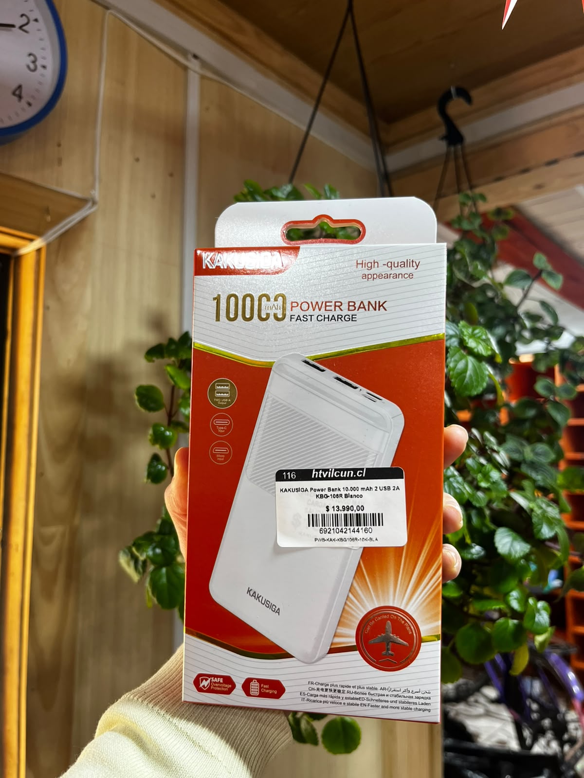 KAKUSIGA Power Bank 10.000 mAh 2 USB 2A KBG-106R Blanco