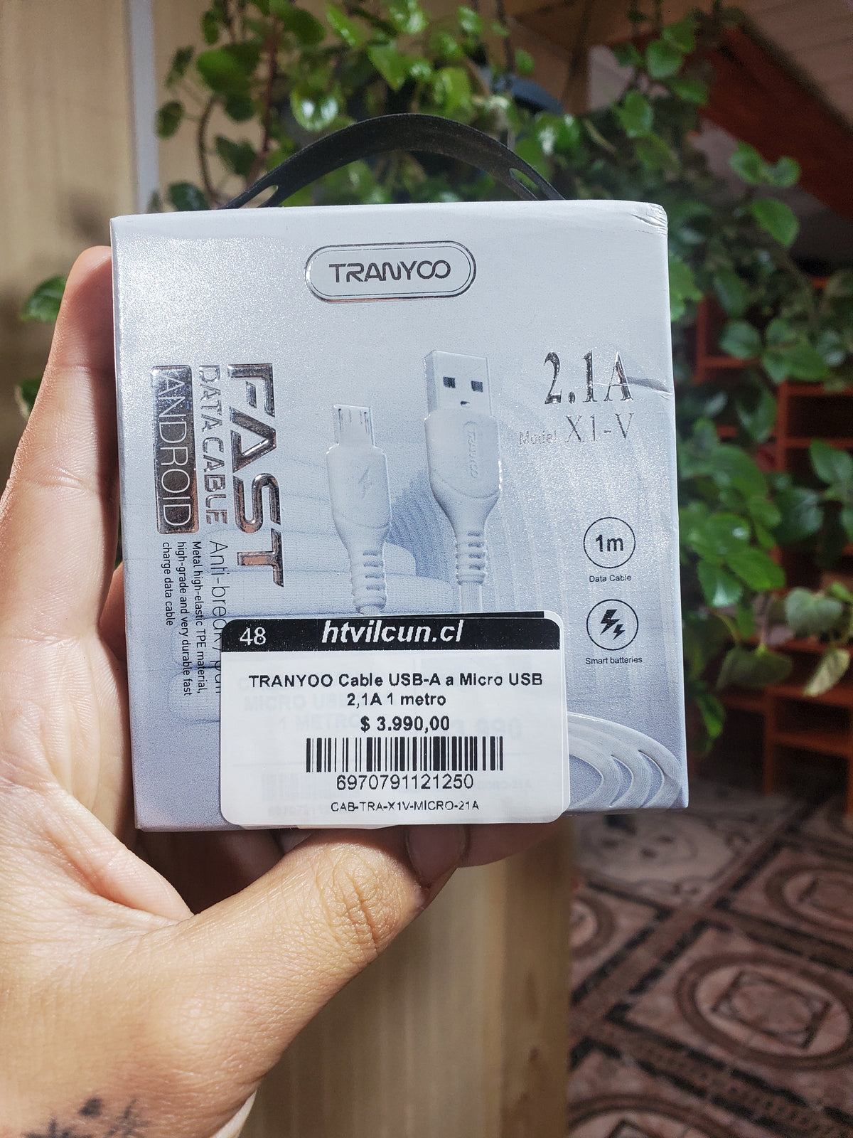 TRANYOO Cable USB-A a Micro USB 2,1A 1 metro
