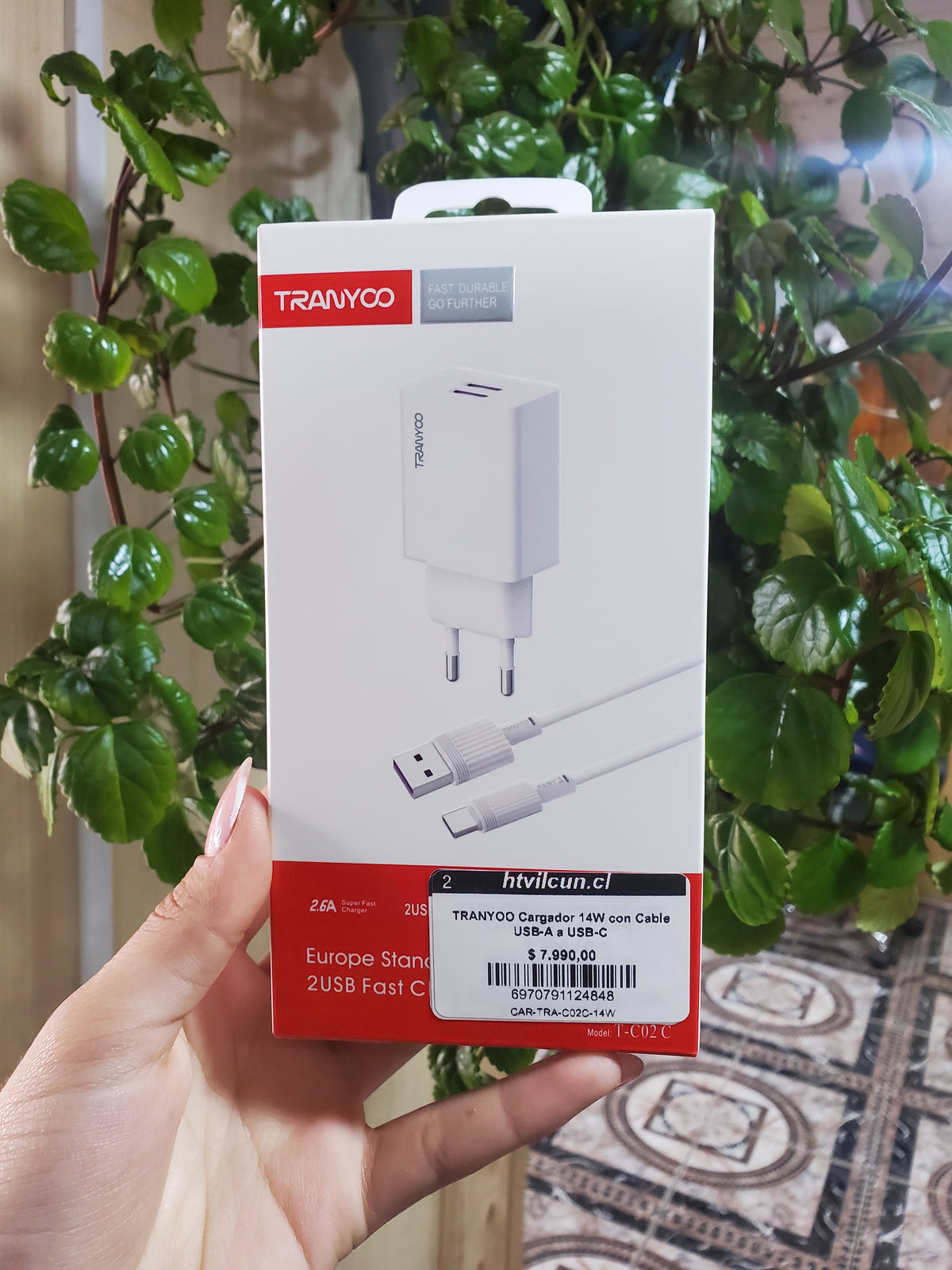 TRANYOO Cargador 14W con Cable USB-A a USB-C