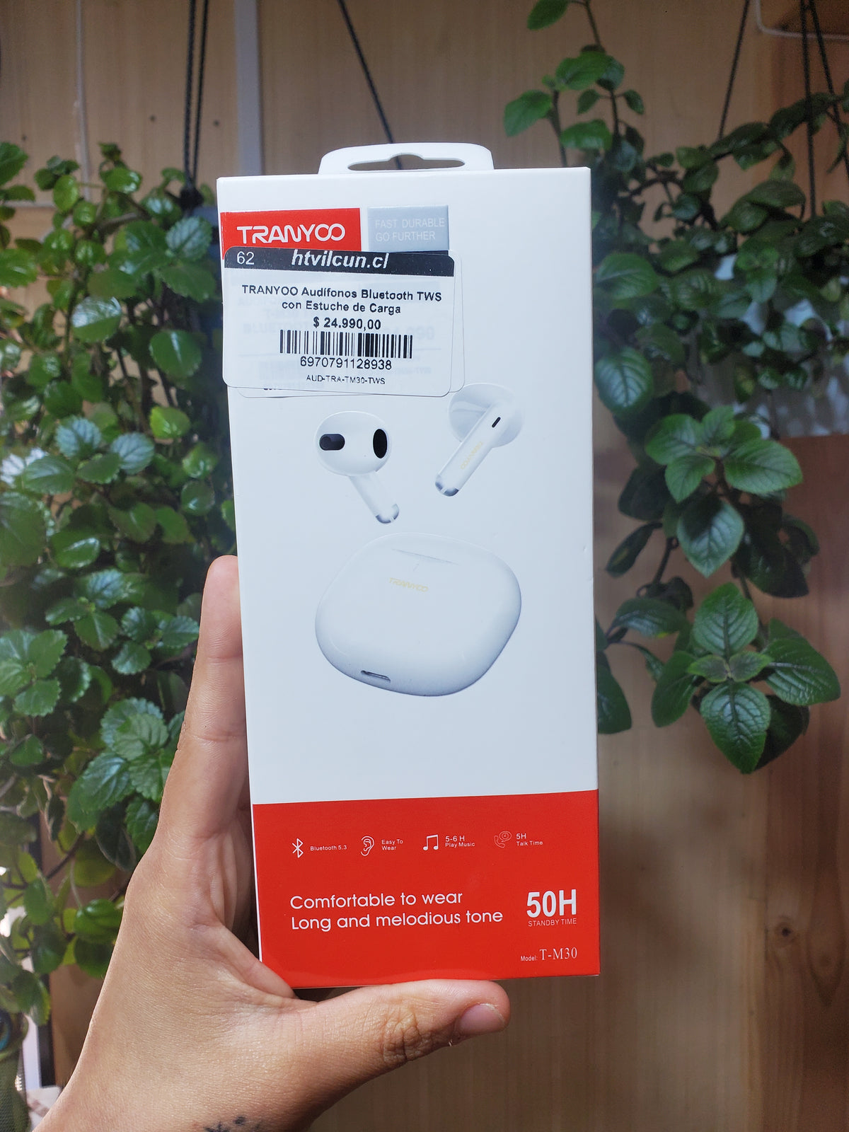 TRANYOO Audífonos Bluetooth TWS con Estuche de Carga