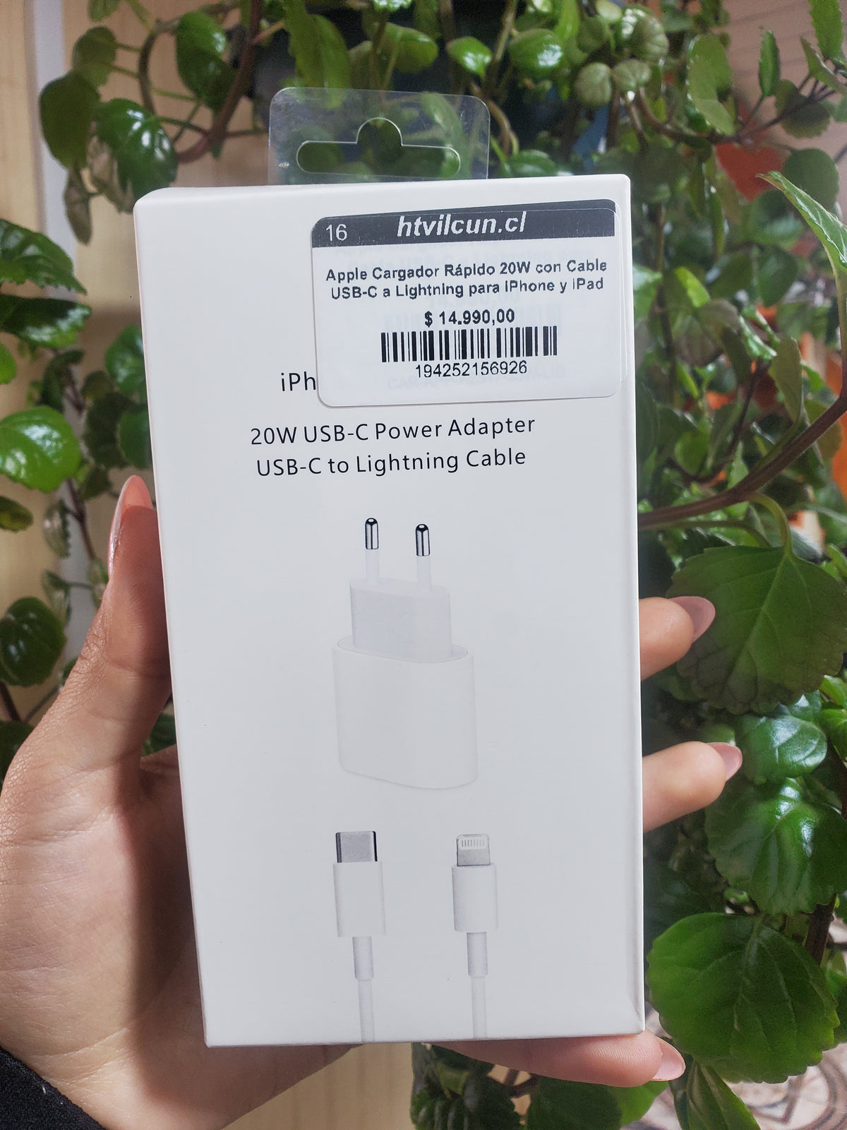 Apple Cargador Rápido 20W con Cable USB-C a Lightning para iPhone y iPad