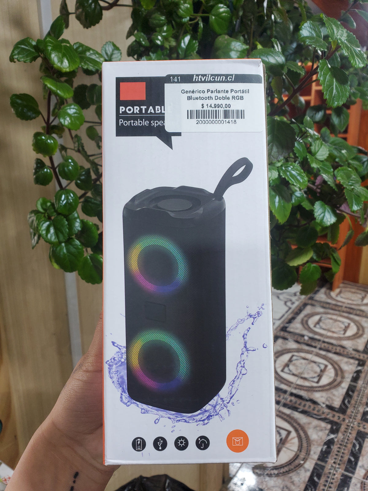 Genérico Parlante Portátil Bluetooth Doble RGB