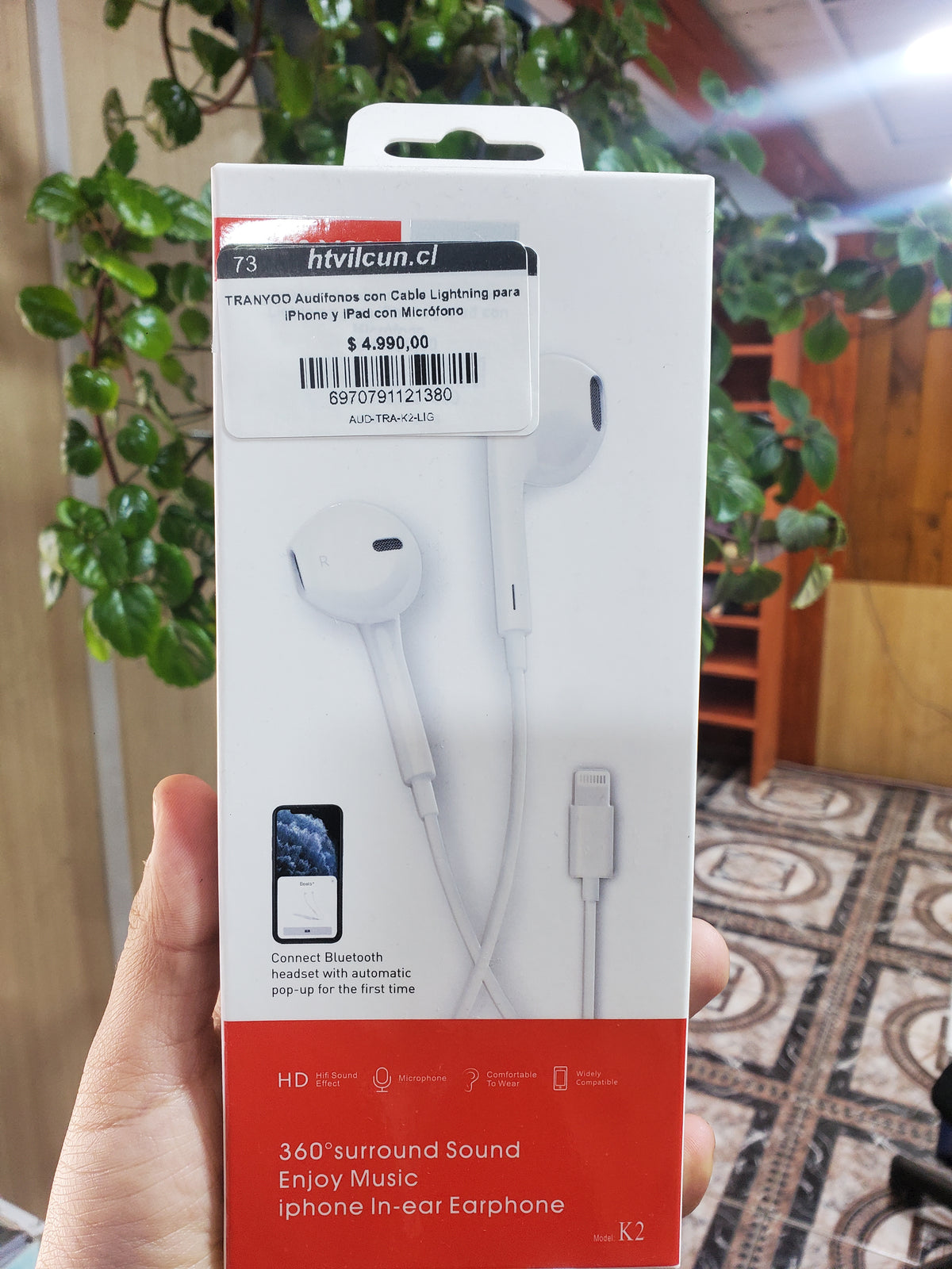 TRANYOO Audífonos con Cable Lightning para iPhone y iPad con Micrófono