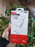 TRANYOO Cargador Rápido 45W con Cable USB-C a USB-C Blanco
