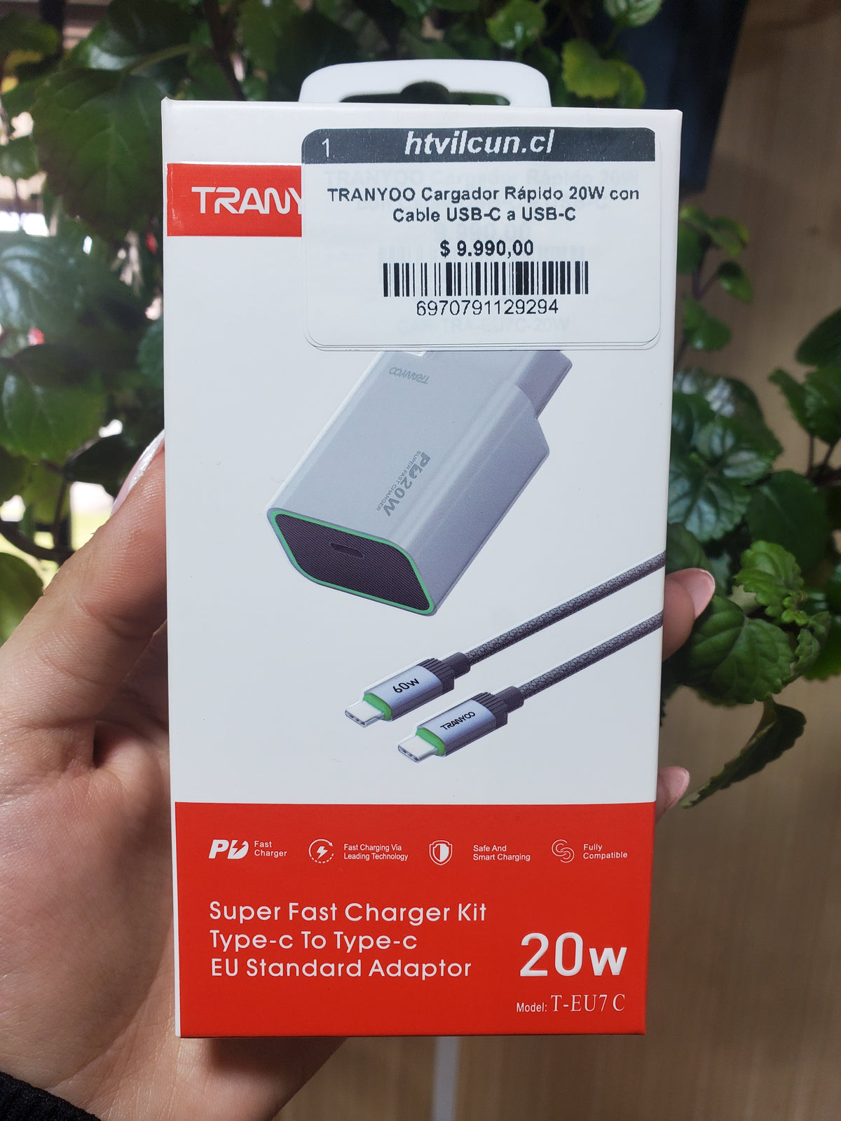 TRANYOO Cargador Rápido 20W con Cable USB-C a USB-C