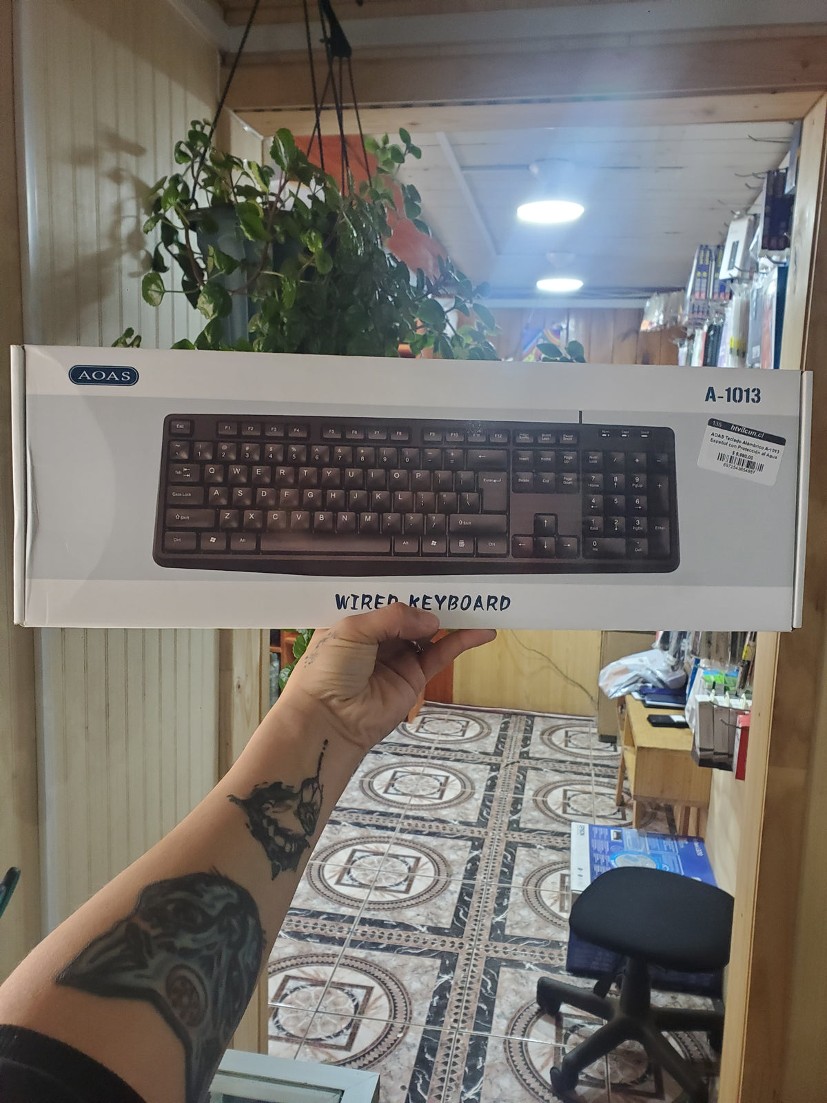 AOAS Teclado Alámbrico A-1013 Español con Protección al Agua