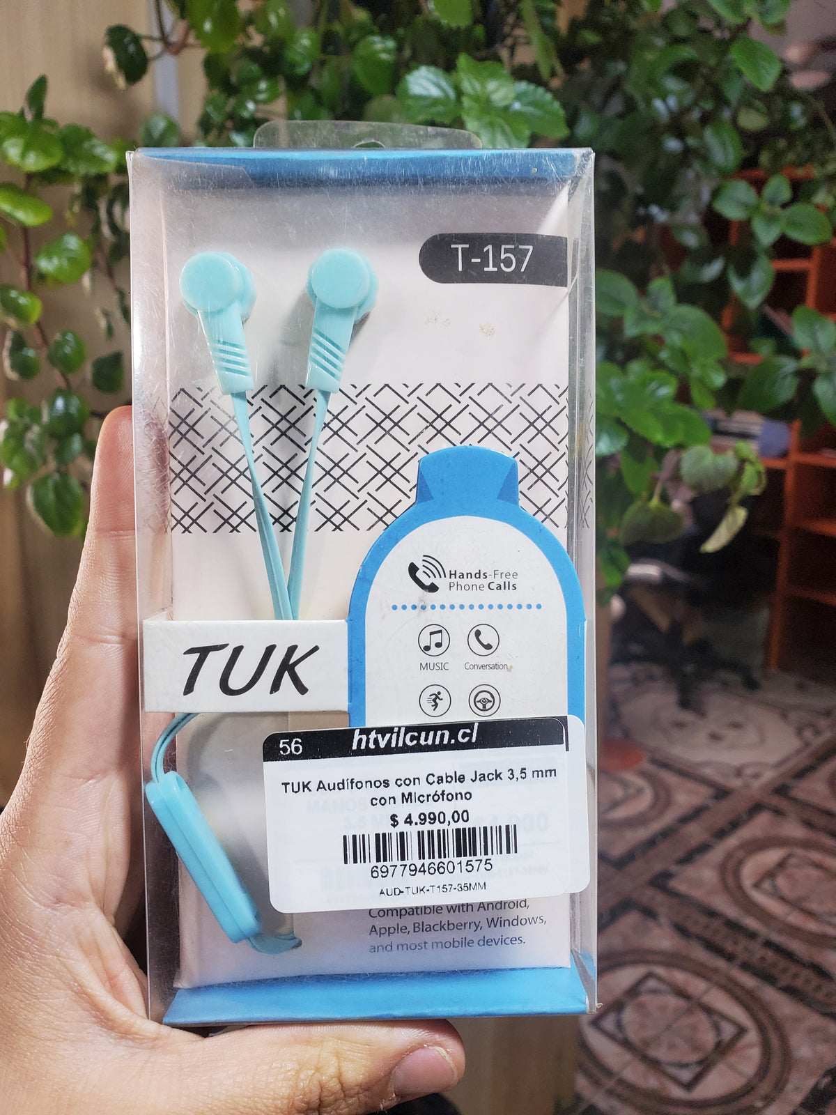 TUK Audífonos con Cable Jack 3,5 mm con Micrófono