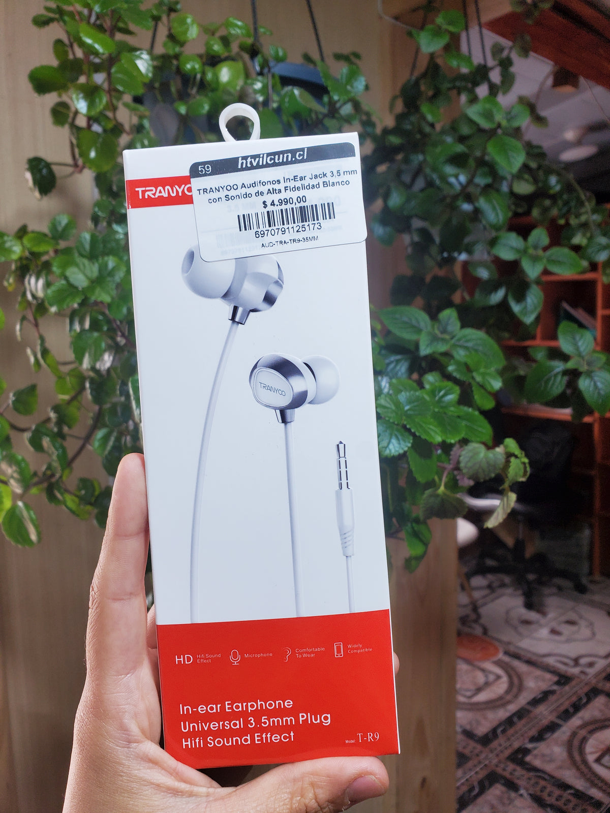 TRANYOO Audífonos In-Ear Jack 3,5 mm con Sonido de Alta Fidelidad Blanco