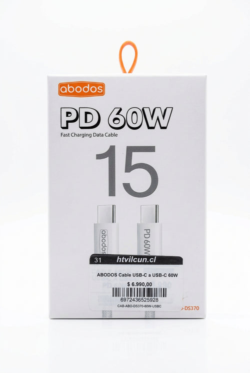 ABODOS Cable USB-C a USB-C 60W