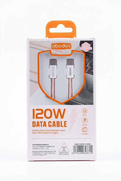 ABODOS Cable USB-C a USB-C 120W 1 metro